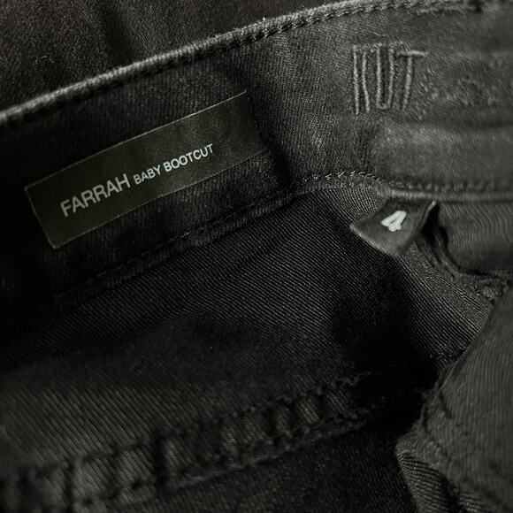Kut From the Kloth Farrah Baby Bootcut Black Jeans size 4 - Picture 5 of 6